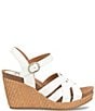 Color:White - Image 2 - Carlana Woven Leather Wedge Sandals