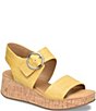 Color:Yellow - Image 1 - Faedra Wedge Platform Sandals