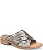 Color:Bronze - Image 1 - Fallon Leather Slide Sandals