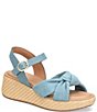 Color:Teal Suede - Image 1 - Farah Knot Suede Platform Sandals