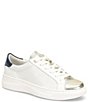 Color:White/Platino - Image 1 - Fianna Embossed and Metallic Leather Sneakers