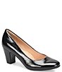 Color:Black - Image 1 - Lana Rounded Toe Patent Leather Pumps