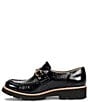 Color:Black - Image 4 - Prewitt Patent Leather Bit Detail Lug Sole Loafers
