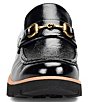 Color:Black - Image 5 - Prewitt Patent Leather Bit Detail Lug Sole Loafers
