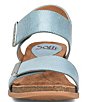 Color:Teal - Image 5 - Verdi II Adjustable Leather Wedge Sandals