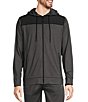 Color:Charcoal - Image 1 - Active Full Zip Mixed Media Track Jacket