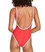 Color:Lipstick Red - Image 2 - Annemarie Scoop Neck One Piece Swimsuit