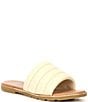 Color:Honey White/Gum - Image 1 - Ella III Slide Quilted Puff Leather Sandals