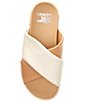 Color:Honest Beige/Chalk - Image 5 - Viibe Leather Crisscross Lug Sole Slide Sandals