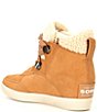 Color:Tawny Puff/Sea Salt - Image 3 - Out 'N About Cozy Faux Shearling Cold Weather Wedge Booties