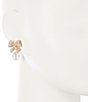 Color:Gold/Crystal - Image 2 - Borrowed & Blue by Southern Living Pave Bow Pearl Crystal Drop Earrings