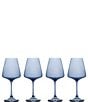 Color:Blue - Image 1 - Colored Stemmed Blown Glass Wine Glasses, Set of 4