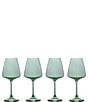 Color:Green - Image 1 - Colored Stemmed Blown Glass Wine Glasses, Set of 4