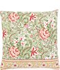 Color:Multi/Green - Image 1 - Embroidered Offset Block Print Square Pillow