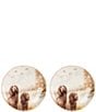 Color:Multi - Image 1 - Festive Fall Collection Two Boykin Hunting Dogs Accent Plates, Set of 2