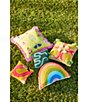 Color:Multi - Image 5 - Outdoor Living Collection Colorful Pineapple Tasseled Indoor/Outdoor Throw Pillow
