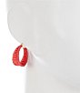Color:Gold/Red - Image 2 - Red Raffia Wrapped Metal Hoop Earrings