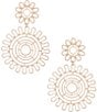 Color:Gold - Image 1 - Round Open Burst Statement Chandelier Earrings