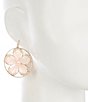 Color:Blush/Gold - Image 2 - Thread Wrapped Flower Drop Earrings
