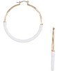 Color:Gold/White - Image 1 - Wrap Medium Hoop Earrings