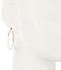Color:Gold/White - Image 2 - Wrap Medium Hoop Earrings