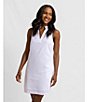 Color:Classic White - Image 4 - Adlyn Seersucker Split V-Neck Sleeveless Dress
