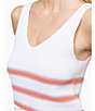 Color:Classic White - Image 3 - Alli Striped Knit V-Neck Tank