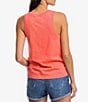Color:Sunkist Coral - Image 2 - Avah Sun Farer Box Top Ribbed Crew Neck Sleeveless Tank