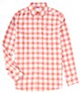 Color:Heather Dusty Coral - Image 1 - Beach Flannel Heather Howland Plaid Long-Sleeve Woven Shirt