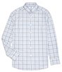 Color:Platinum Grey - Image 1 - Brrr° Intercoastal Rainer Check Woven Long Sleeve Sport Shirt