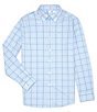 Color:Clearwater Blue - Image 1 - Brrr° Intercoastal Rainer Check Woven Long Sleeve Sport Shirt