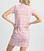 Color:Dusty Coral - Image 2 - Chanelle Printed Geometric Print Short Sleeve Performance Dress