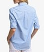 Color:Blue Fin - Image 2 - Katherine Long Sleeve Button Front Poplin Shirt