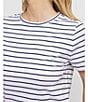 Color:Dress Blue - Image 6 - Knit Sunfarer Striped Crew Tee Shirt