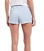 Color:Boat Blue - Image 2 - Leah Mid Rise 4 Pocket Seersucker Shorts