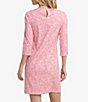 Color:Conch Shell - Image 2 - Leira Floral Printed 3/4 Sleeve Crew Neck Performance Dress
