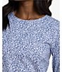 Color:Coronet Blue - Image 3 - Leira Floral Printed 3/4 Sleeve Crew Neck Performance Dress