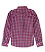 Color:Dark Red - Image 2 - Little/Big Boys 4-16 Long Sleeve Glenbrook Plaid Button Down Shirt