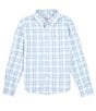 Color:Subdued Blue - Image 1 - Little/Big Boys 4-16 Long Sleeve Primrose Plaid Intercoastal Sport Shirt