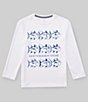 Color:Classic White - Image 1 - Little/Big Boys 4-16 Long Sleeve Triple Stack Ocean Front Graphic T-Shirt