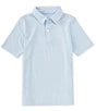 Color:Clearwater - Image 1 - Little/Big Boys 4-16 Short Sleeve Ryder Heather Halls Stripe Performance Polo