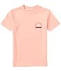 Color:Apricot Blush Coral - Image 2 - Little/Big Boys 4-16 Short Sleeve Shack Circle Graphic T-Shirt