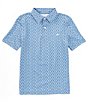 Color:Coronet Blue - Image 1 - Little/Big Boys 4-16 Youth Driver Casual Water Print Performance Polo