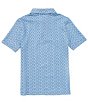 Color:Coronet Blue - Image 2 - Little/Big Boys 4-16 Youth Driver Casual Water Print Performance Polo