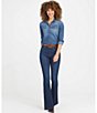 Color:Midnight Shade - Image 4 - Flare Leg High Rise Stretch Jeans