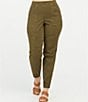 Color:Darkened Olive - Image 1 - Stretch Mid Rise Twill Joggers