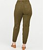 Color:Darkened Olive - Image 2 - Stretch Mid Rise Twill Joggers