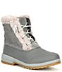 Color:Grey - Image 1 - Maritime Repel Water Resistant Suede Faux Fur Cold Weather Boots