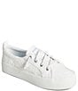 Color:White - Image 1 - Seacycled Crest Vibe Embroidered Flower Platform Sneakers