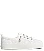 Color:White - Image 2 - Seacycled Crest Vibe Embroidered Flower Platform Sneakers